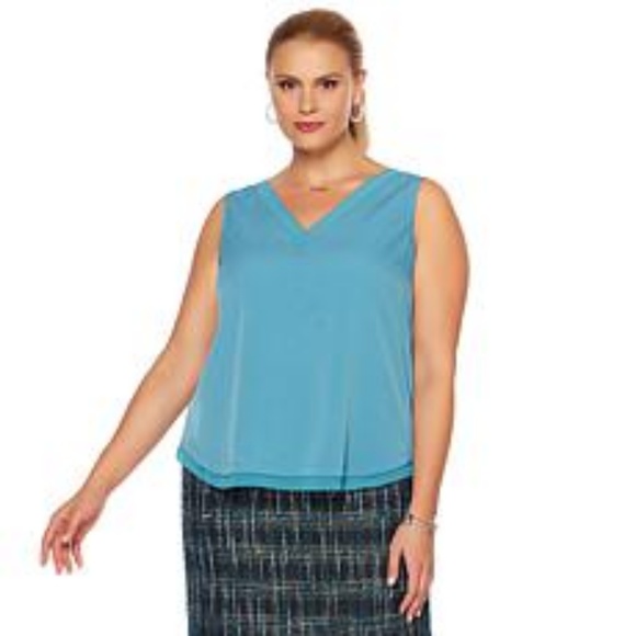 Wendy Williams V-Neck Tank Chiffon Trim - Picture 3 of 3